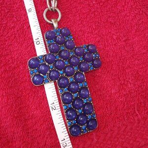blue cross necklace